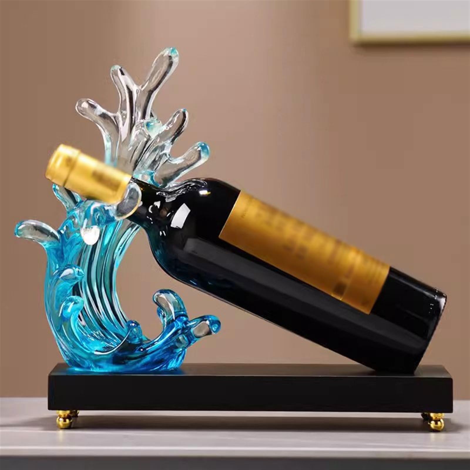 Uchwyt na wino Ozdoby do stojaków na wino Dekoracje szafek Kuchnia(Blue)