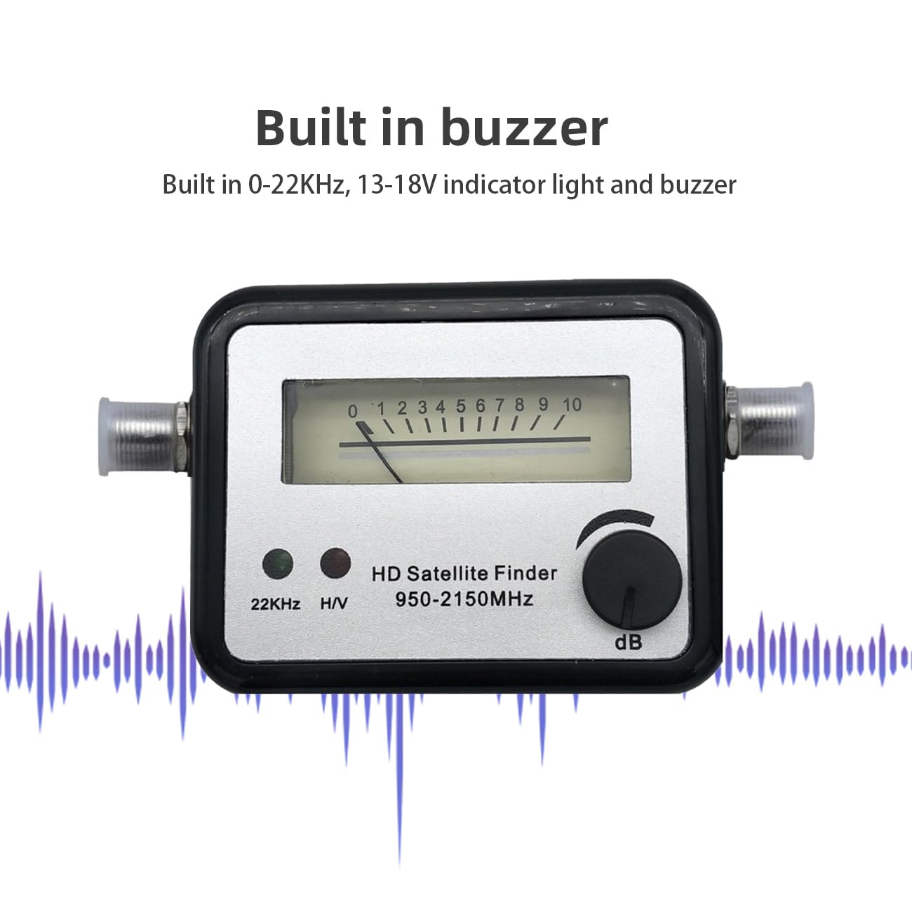 Digital Satellite Finder, HD LNB to REC Connector 950 to 2150MHz Portable Satellite Finder Professional Digital Sat Meter Reception for Camping