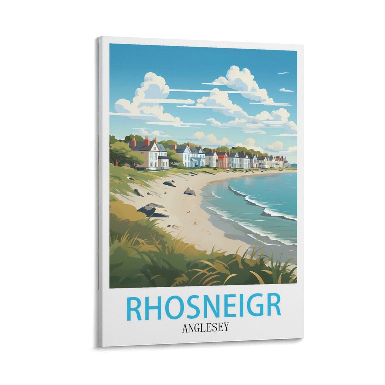HXHNFERR Rhosneigr Anglesey Vintage Travel Posters 08x12inch(20x30cm) Canvas Wall Posters And Art Pictures Prints Paintings Bedroom Decor