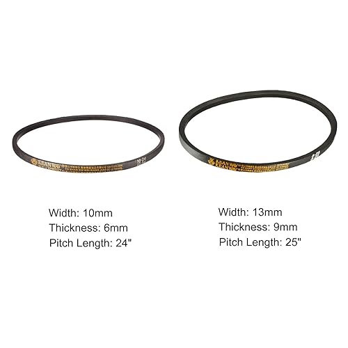 Miniatura 2 de uxcell M-24 A-25 Drive V-Belt 24" 25" Longitud de paso Industrial Power Rubber Transmisión Belt 2pcs
