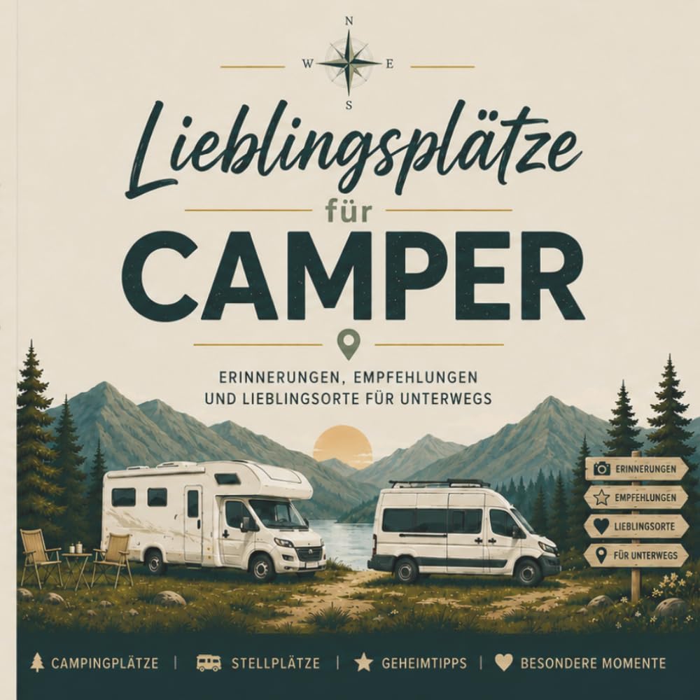 Lieblingsplätze für Camper - Mein Camper Erinnerungsbuch: Meine schönsten Campingplätze, Lieblingsorte, Geheimtipps und unvergesslichen Abenteuer