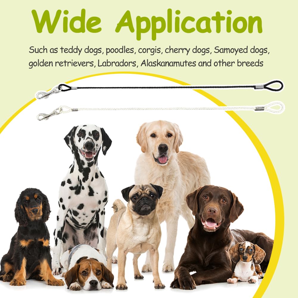 4 Piezas Correa Perro Cable de Acero Resistente Antimordeduras Gancho Giratorio de 360 Grados Apto para Gatos y Perros