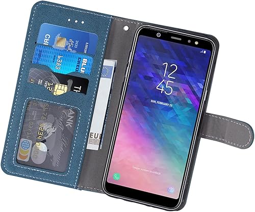 Miniatura 10 de Asuwish Funda compatible con Samsung Galaxy A6 Plus J8 2018 y protector de pantalla de vidrio templado con tapa para tarjeta de crédito, soporte