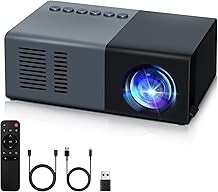 Mini Projector, Small Portable Projector .Suitable for childrens gifts Video Projector, indoor video movies, and games. with Remote Control.Compatible for Smartphone, Laptop, PCJ9-B
