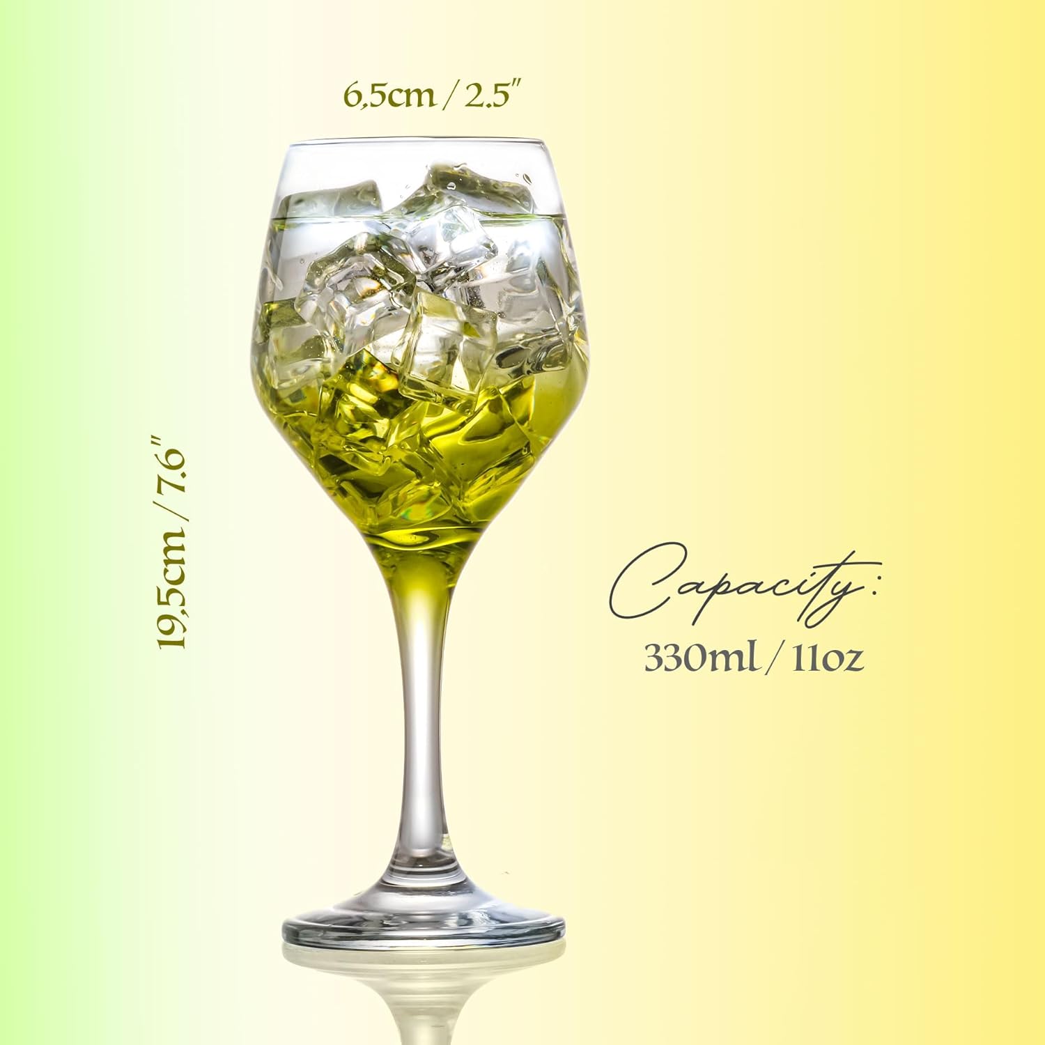 Colored Wine Glasses, Champagne, Cocktail, Martini, Coupe Glasses, Aperol Spritz Glasses, Long Stem Glassware Set of 6 (11oz/330ml) - Image 2