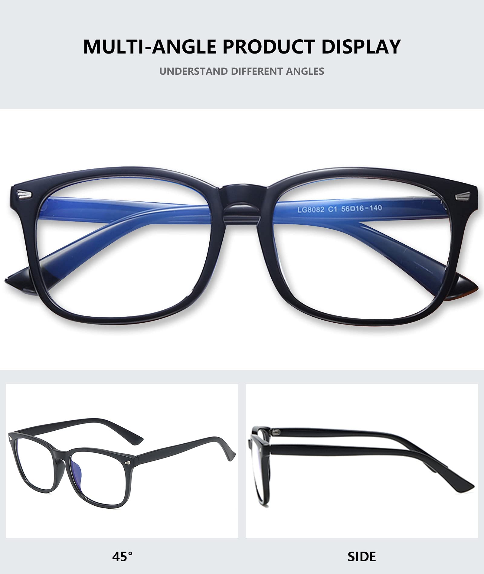 MAGIMODAC Blue Light Blocking Glasses Reading Glasses Lightweight Frame Eyeglasses 1.0 1.25 1.5 1.75 2.0 2.25 2.5 2.75 3.0 3.5 4.0 Unisex for Women and Men and Aged (black - Image 3