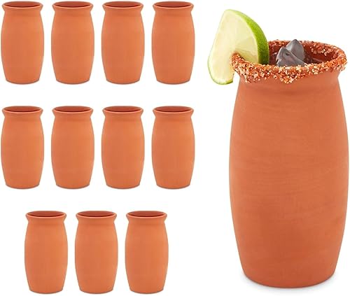 Miniatura 5 de Okuna Outpost Cantaritos - Tazas de arcilla para beber – Tazas de café mexicanas hechas a mano – Versátiles tazas para bebidas calientes y frías –