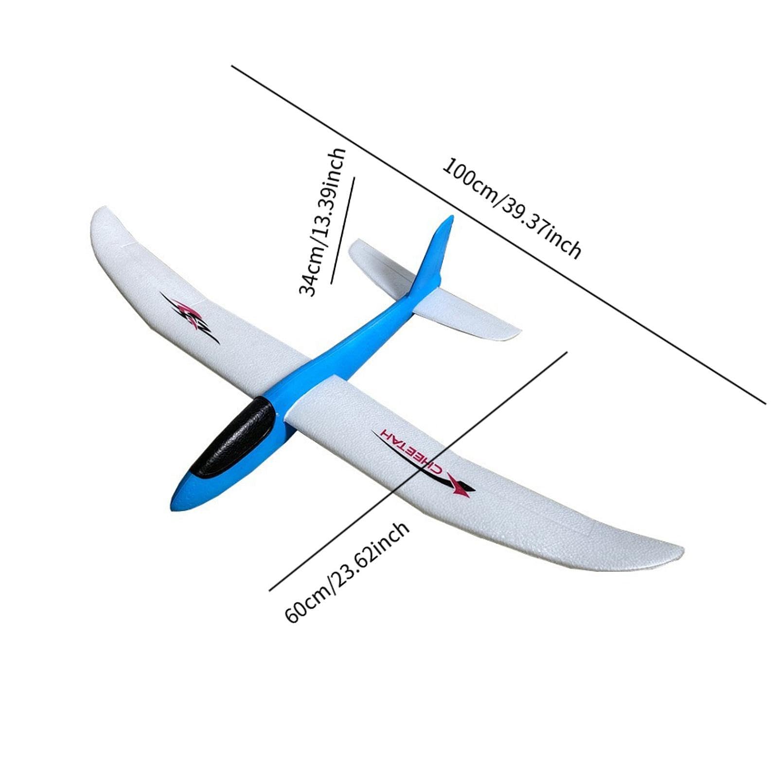 kowaku Throwing Foam Plane Airplane Toy,Compact Sturdy Large Lightweight Hobby Aircraft Glider Outdoor Sport Toys for Boys Girls, Blue — view 3