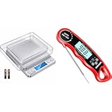 GDEALER 0.001oz/0.01g Food Scale Precise Digital Kitchen Scale Gram Scales, DT09 Waterproof Digital Instant Read Meat Thermometer