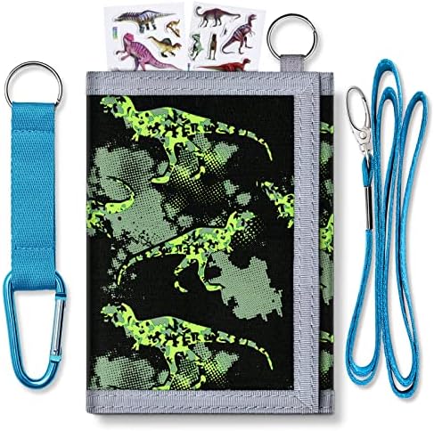 ARTIST'S DREAM Kids Wallet for Boys & Girls 4-12,Toddler Wallet with Coin Pocket,Outdoor Sports Wallet for Kids (Dinosaurs)