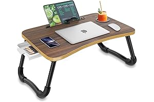 Zapuno Premium Foldable Bed Desk for Laptop with Water Bottle Holder