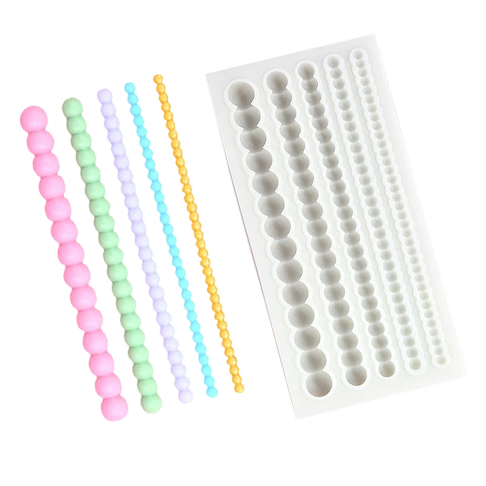 SHINLHUA Silicone Braided Rope Pearls Chain Molds for Elegant Cake Border Decorating and Creative Plasters Clay Resin Easy Releases Silicone Mold