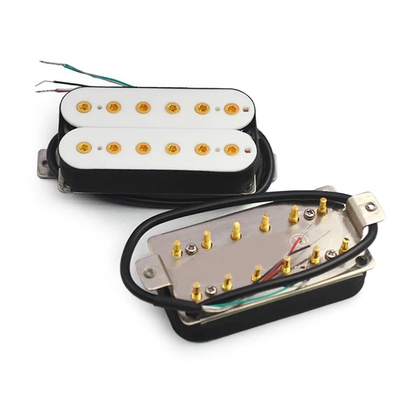 Professioneller E-Gitarren-Tonabnehmer Alnico5 Humbucker Coil Spliting Neck7.5K/Bridge15K Double Coil E-Gitarre Pickup Schwarz Gitarre Teil (Color : Neck 50MM)