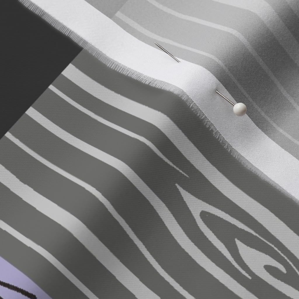 Spoonflower Fabric - Wild Horses Patchwork Lilac Black Grey Horse Lavender Printed on Organic Cotton Sateen Fabric by The Yard - Sewing Quilting Apparel Home Decor