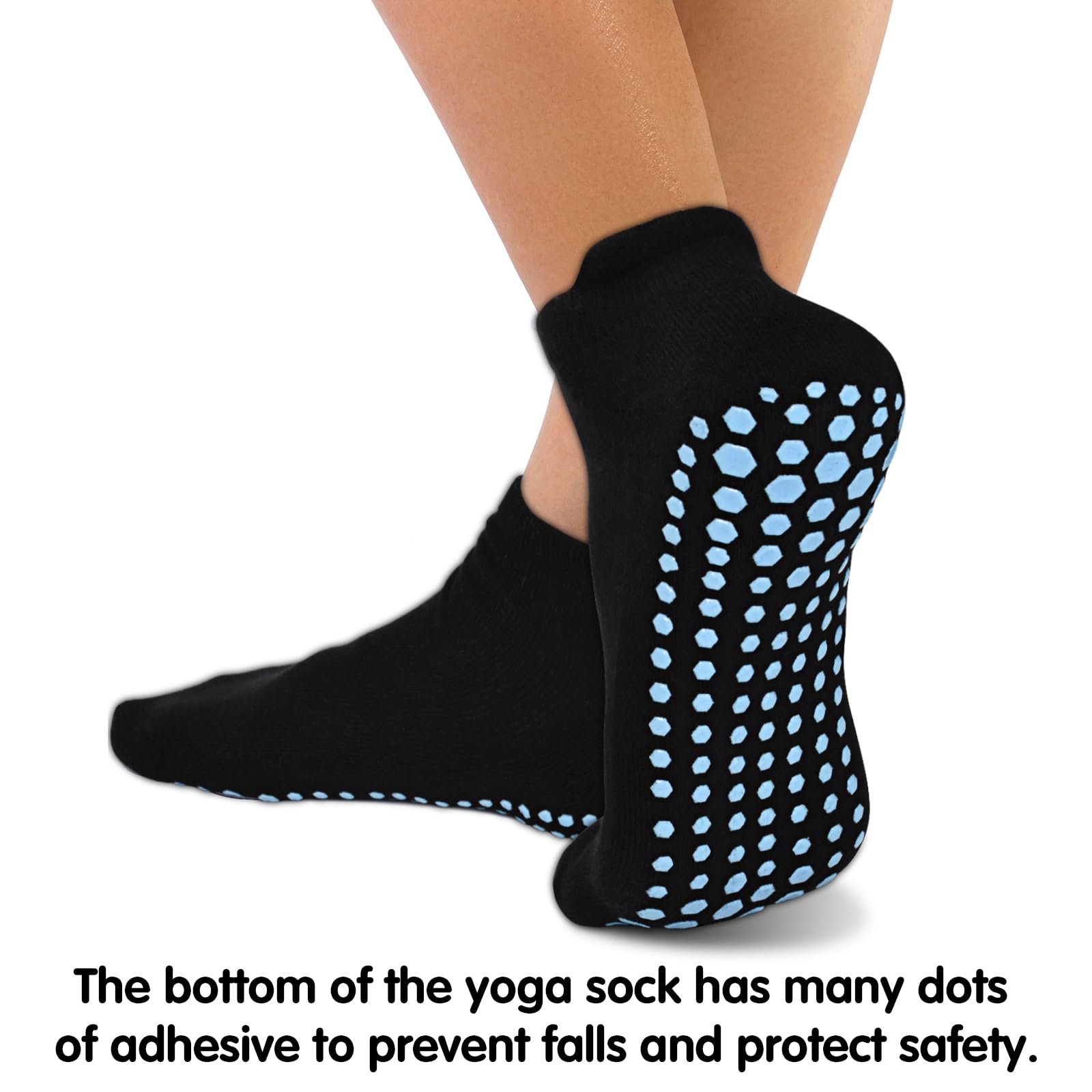 Tphon Women Non Slip Yoga Socks, Anti Skid Socks for Pilates Hospital Ballet Workout for Adult Women Ladies 4 Pairs