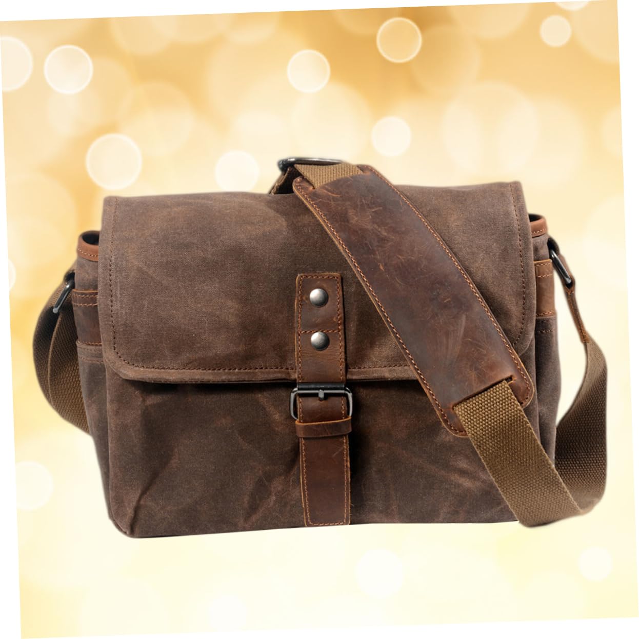 Borsa per Fotocamera in Tela Cerata Resistente All'acqua e Agli Urti Tracolla Singola per Uso Quotidiano e Viaggi Spazio per Macchina Fotografica e Obiettivi