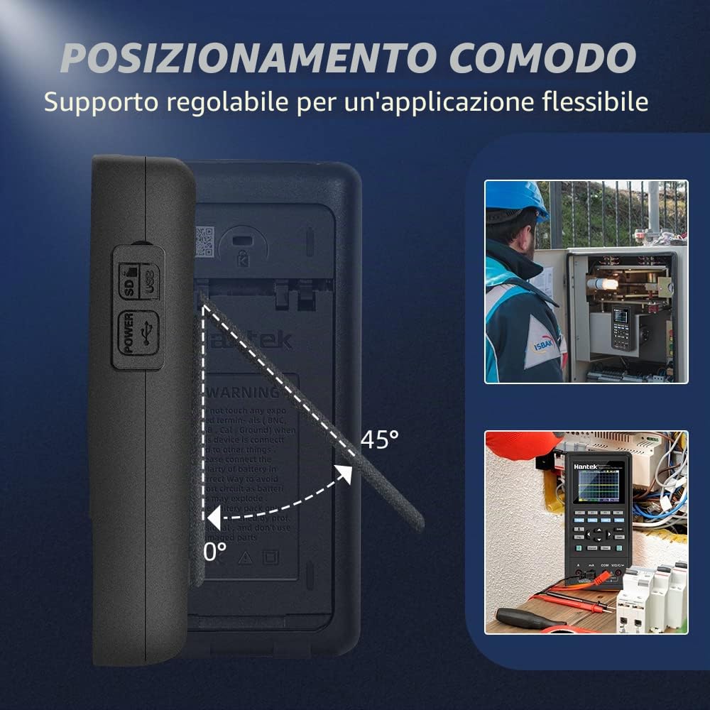 Hantek 2C42 Multimetro Oscilloscopio Portatile 2 in 1 Multifunzione Tester 2CH+DMM 40MHz Portata