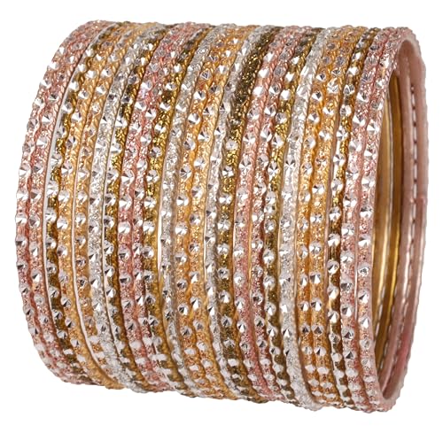 Touchstone Indian Bollywood Gorgeous Handcrafted Hand Saw Peeled Pattern Designer Jewelry Bracelets Bangle in Gold or Copper or Silver Tones for Women. - Main Image