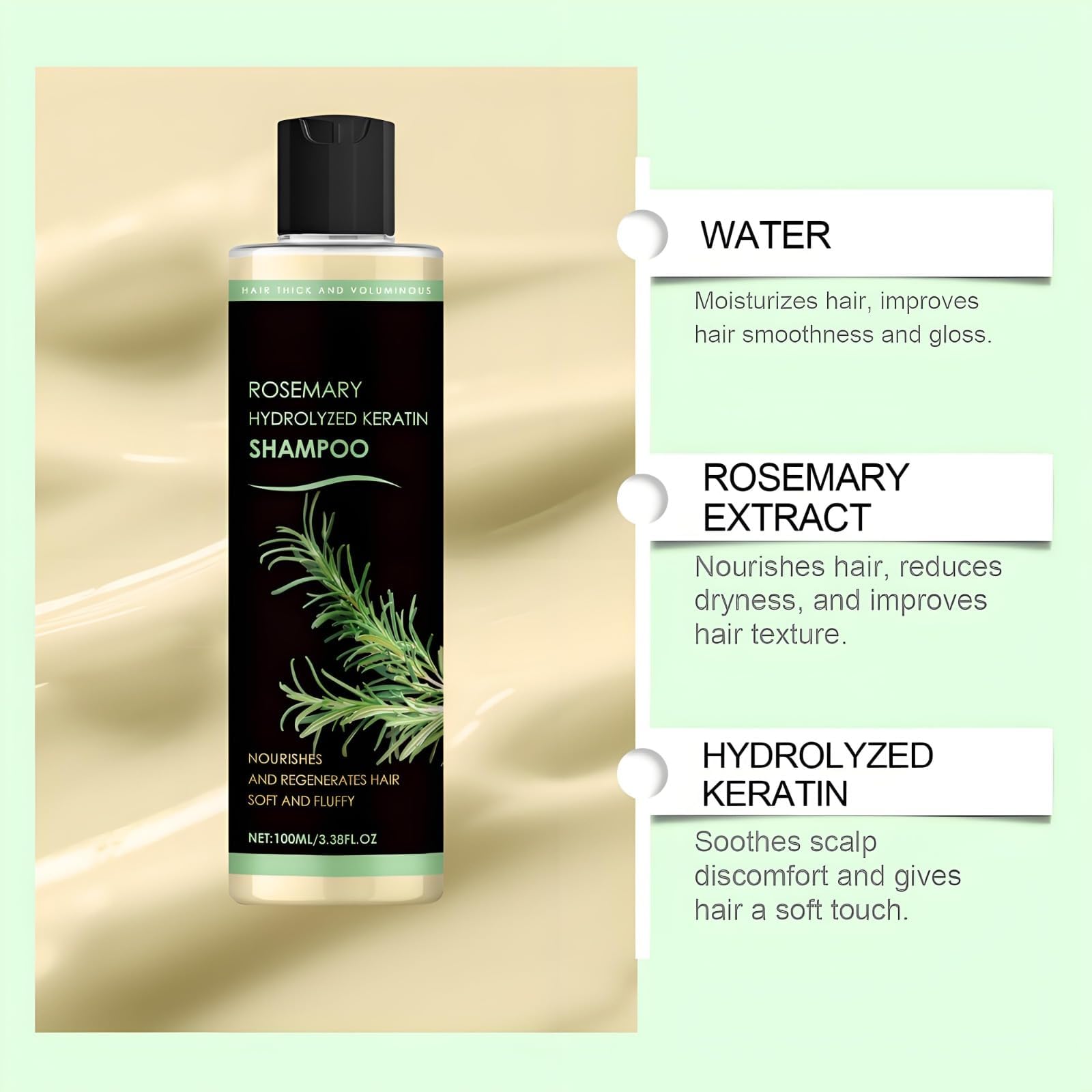 2026 Champú orgánico para el crecimiento del cabello con romero,Champú espesante y fortalecedor,Nutre y repara el cabello, apto tanto para hombres como para mujeres
