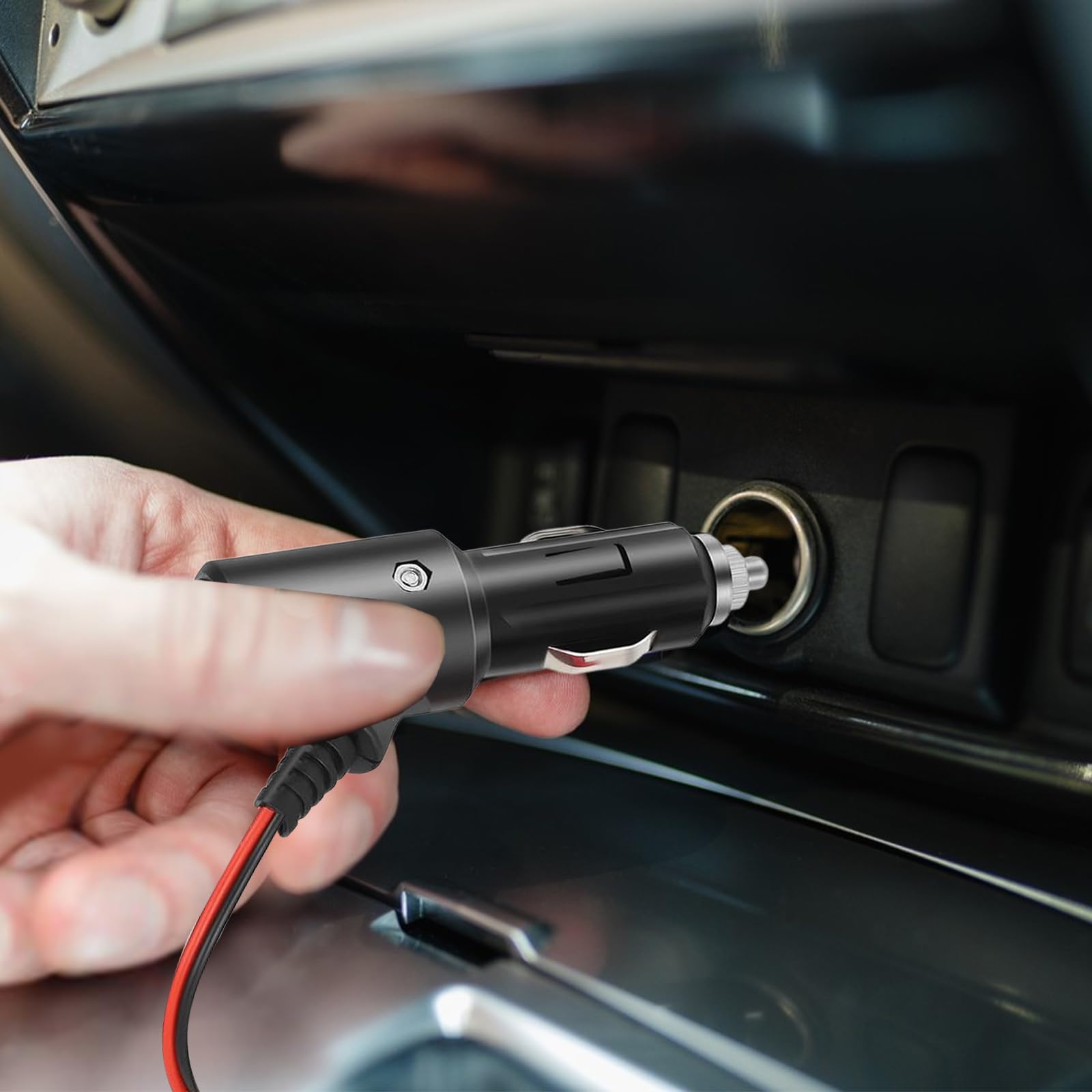 Sigarettenaansteker in de Auto 12V 24V Adapter Man-vrouw met Schakelaar Verlengkabel, 15A Zekering voor Rijden Recorders, GPS