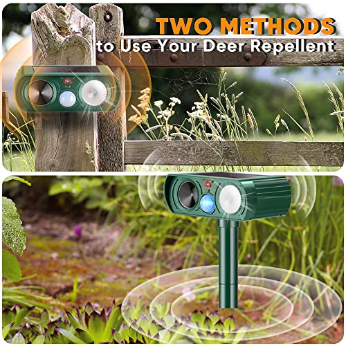 Solar Ultrasonic Pest Repeller For Repels Squirrel Raccoon Cat Deer Rabbit Bird Dog Fox Skunk Chipmunk, Cat Repellent Outdoor For Lawn Garden Yarn, Solar Ultrasonic Animal Repeller With Motion Sensor #TOP2