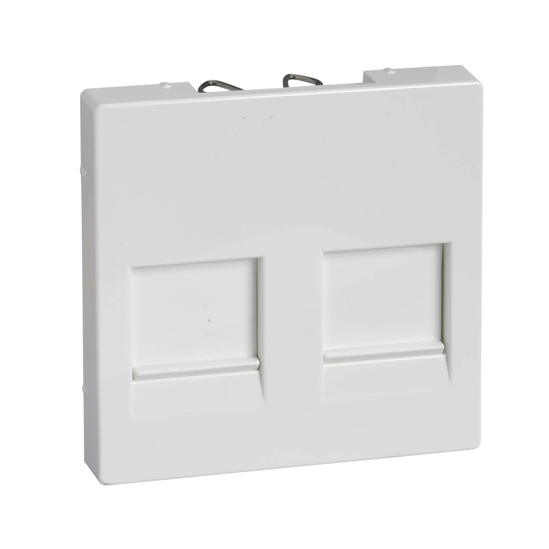 Tapa RJ45 doble Keystone elegance Marfil con acabado premium resistente para mecanismos