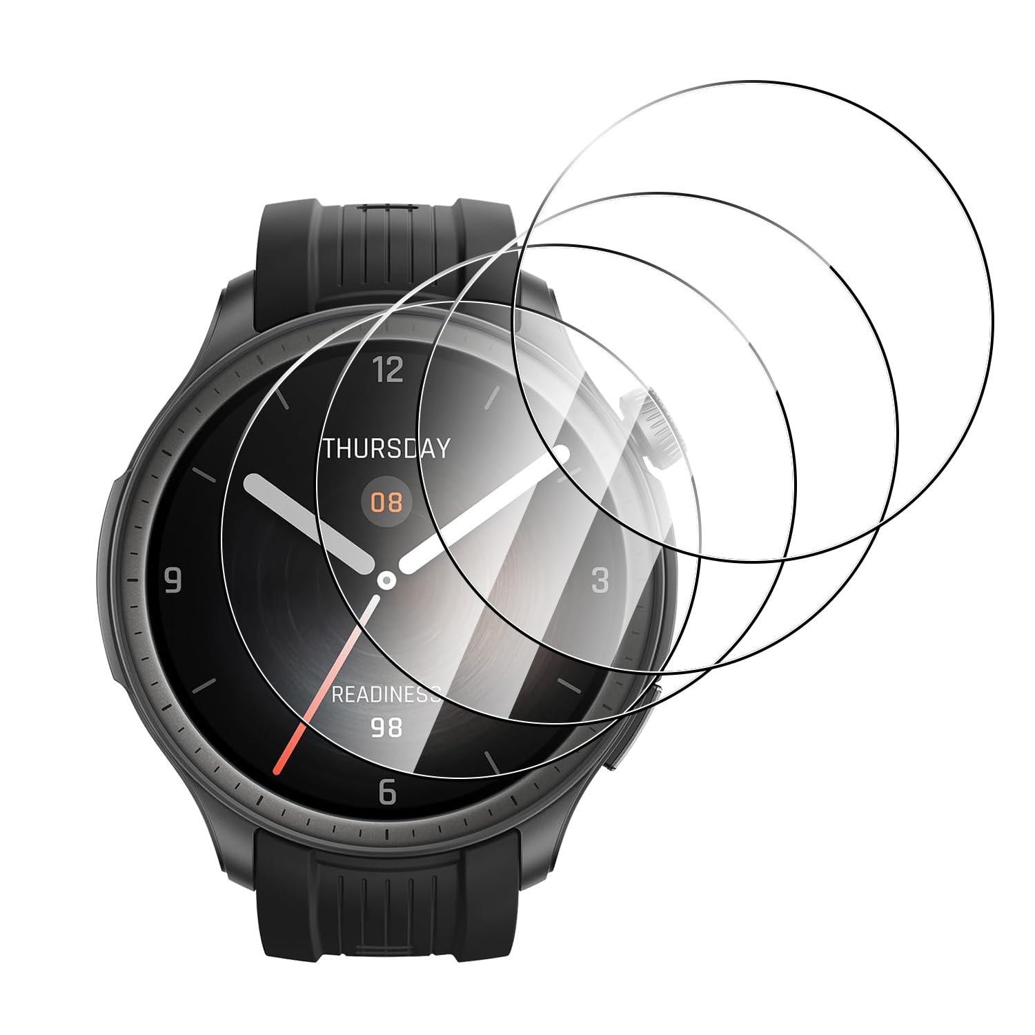 4 Piezas Protector de Pantalla para Amazfit Balance 46mm,Dureza 9H,Antihuellas,Sin Burbujas, Ultra Transparente Premium Cristal Vidrio Templado para Amazfit Balance