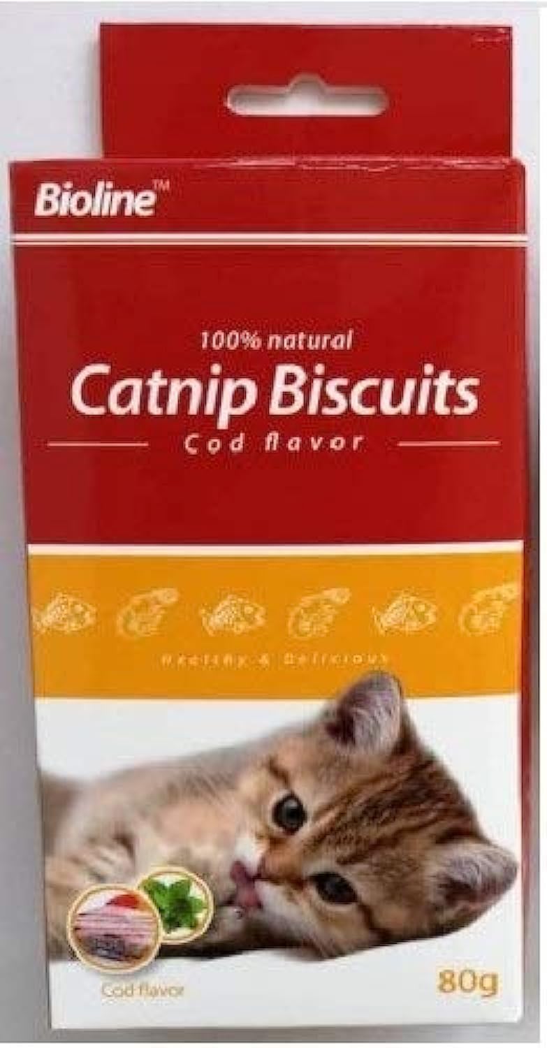 Bioline Catnip Biscuits Cod Flavor, 80g