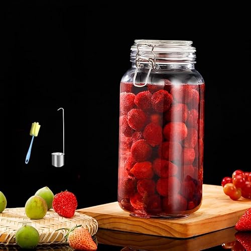 梅酒 瓶 ガラスびん 果実酒びん 2L/3L/4L/5L 大容量食品保存容器 ガラス 密封保存瓶 食品保存容器 ガラス 保存びん 密封保存瓶 密閉容器 キャニスター コーヒー豆 茶葉 砂糖 保存容器 密封瓶 保存容器 びん 果実酒 づくり (四角,4L)