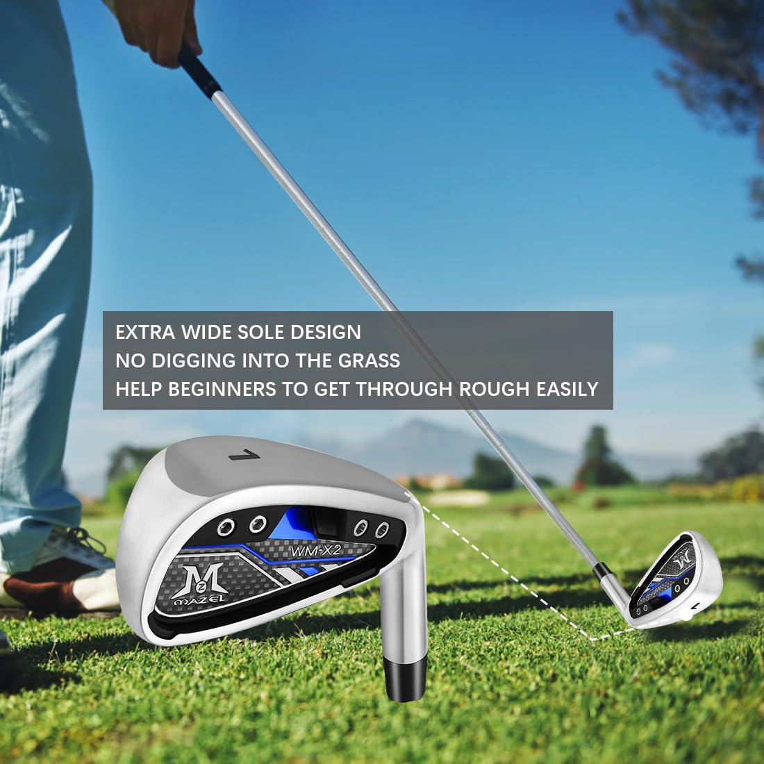 MAZEL Mens Golf Iron Club Singolo 1,2,3,4,7 Ferro CNC Fresato Albero in Acciaio Golf