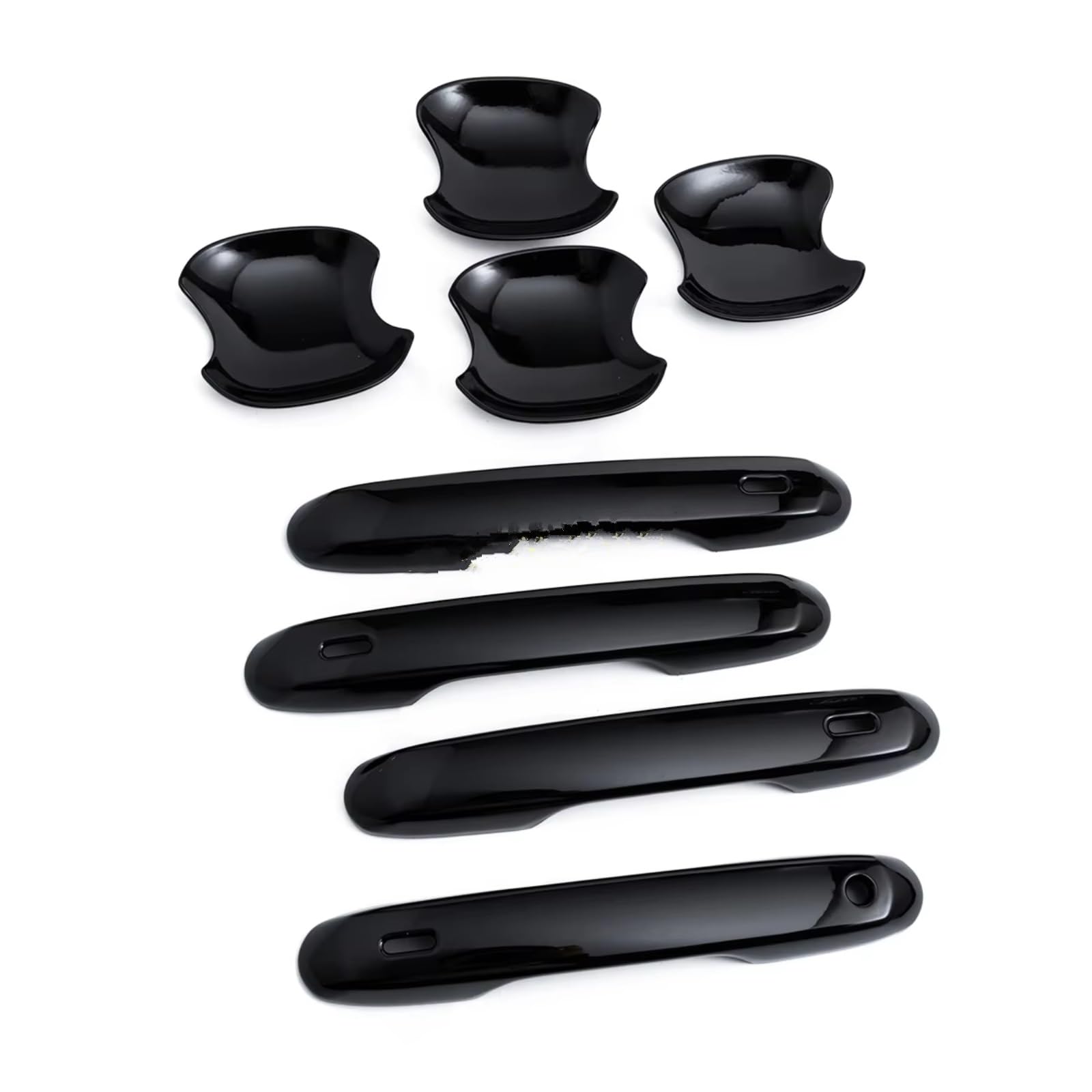 Qdzvalumv Black Car Door Handles Cover Shell Compatible With Toyota For Grand For Highlander 2024 2025 Car Exterior Door Handle Cover Trim Bowl Cup Protector Styling Set(Black)