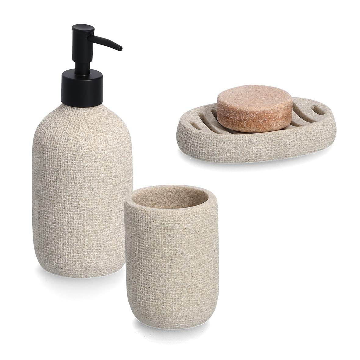 Dispenser Sapone Liquido Quadrato Zeller Present | Colore Antracite, Plastica | Capacità 250 Ml | Design Moderno Per Bagno E Cucina