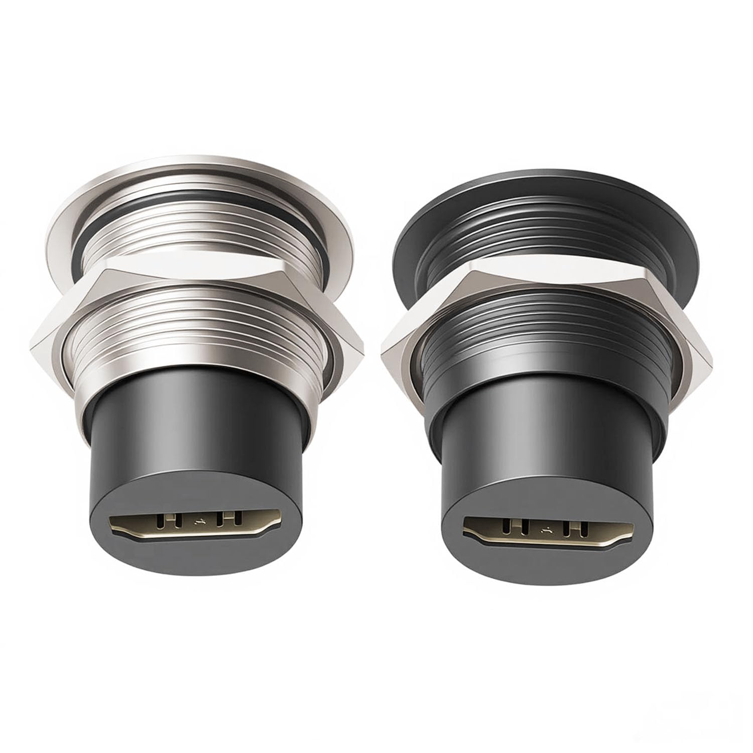 Lot de 4 connecteurs HDMI étanches pour montage sur panneau HDMI femelle vers femelle 4K 4K 30 Hz 3D et HDR avec capuchon anti-poussière étanche