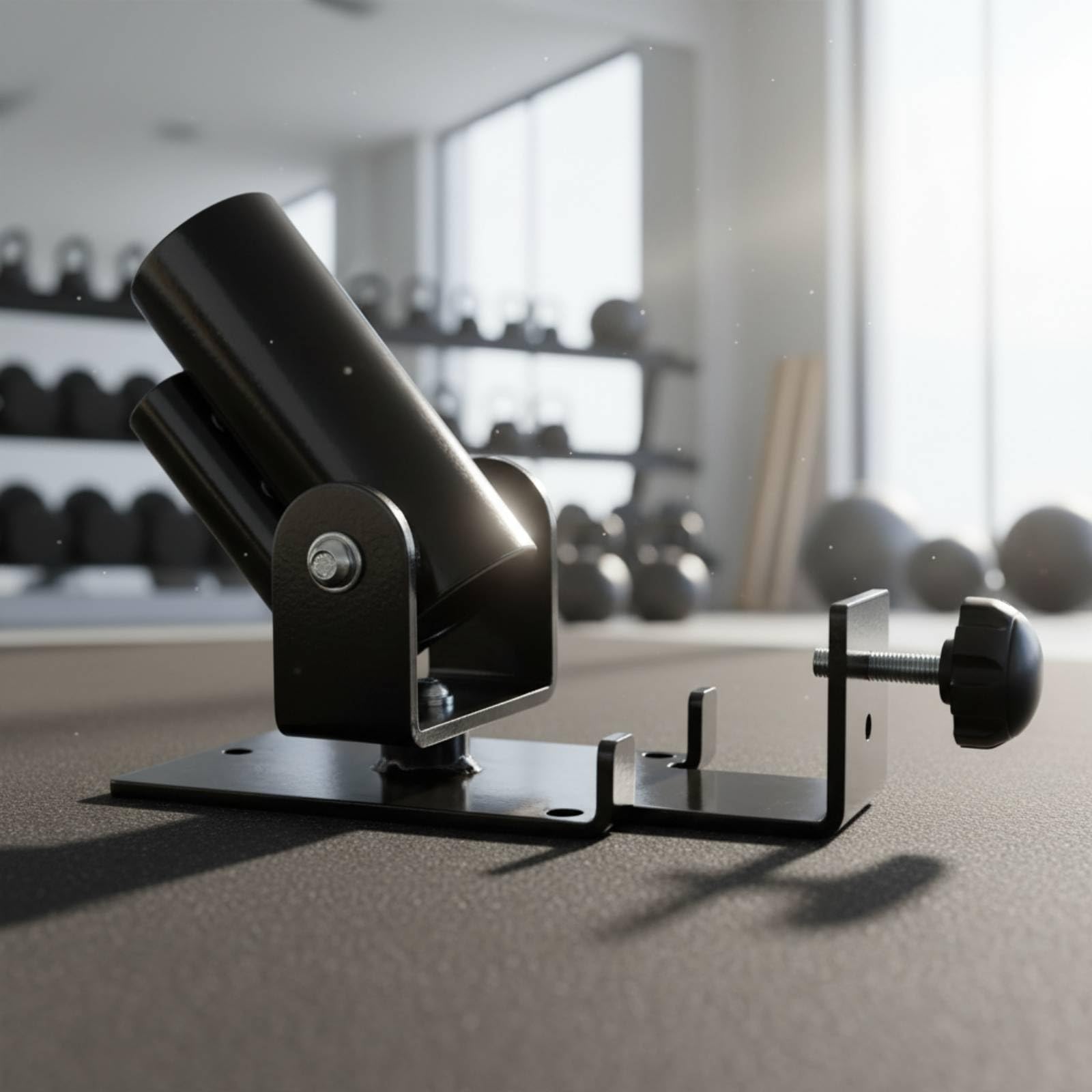 LOVIVER Base de Entrenamiento Fitness Soporte de Barra Giratoria Anclaje de Compatibilidad 25 Mm Mm Estructura de Acero Rotación 360 Grados Adecuada para Ejercicios de Espalda Brazos Hombros Core