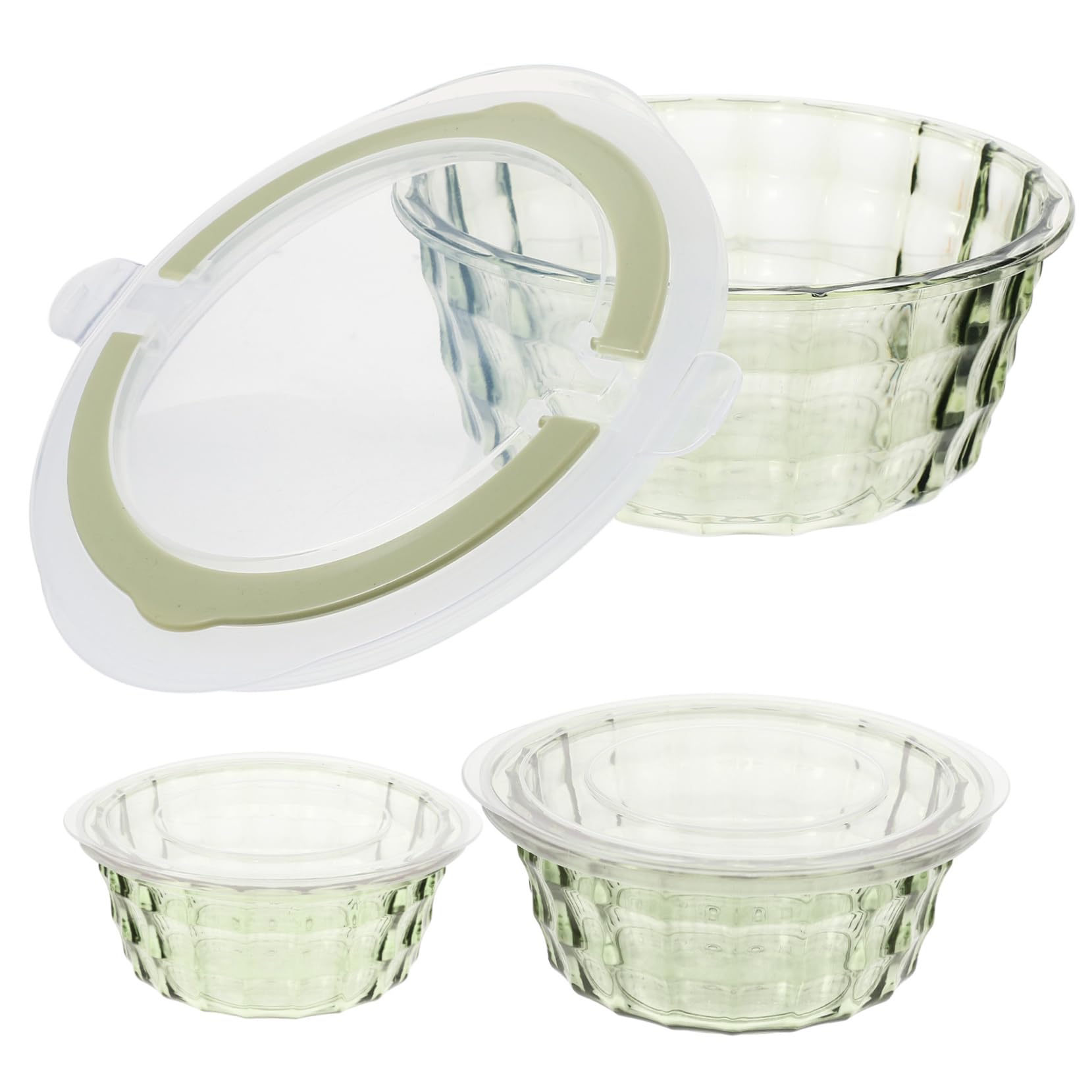 VANZACK 3pcs Storage Containers for Kitchen Salad Serving Meal Prep Lunch Box Food Prep Supplies