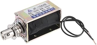 MECCANIXITY DC 12V 0.5A Solenoid Electromagnet Push Pull Type 55N 10mm Stroke Solenoid Actuator Open Frame Linear Motion JF-1564B Magnet Solenoid