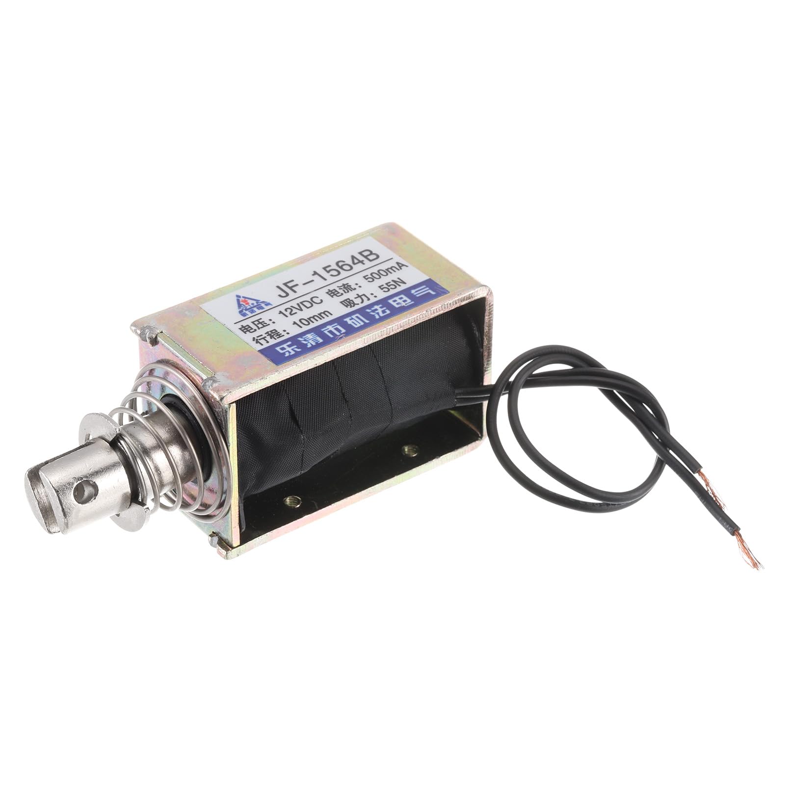 QUARKZMAN DC 12 V 0,5 A Solenoid elektromagnes typu ciągnięcia 55N 10 mm skok elektromagnetyczny siłownik otwarta rama, ruch liniowy JF-1564B magnes elektromagnes