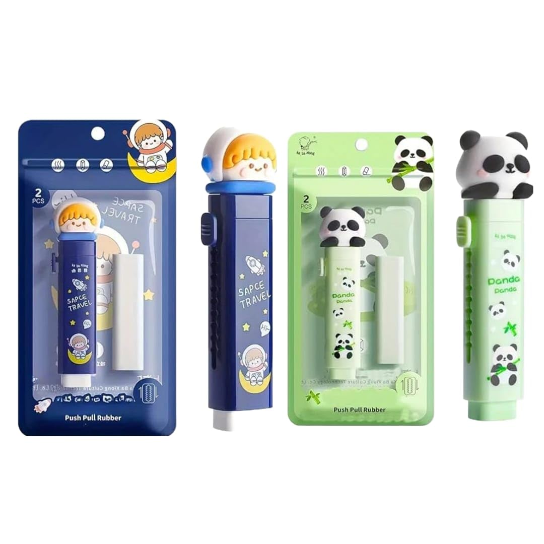 FETE PROPZ Set of 2 Cute Cartoon Push-Pull Cutter Shaped Eraser for Kids Rubber Eraser for Kids, Fancy Erasers for Birthday Return Gift(Panda+Space) (B0DCTR2HHZ) Amazon Price History, Amazon Price Tracker