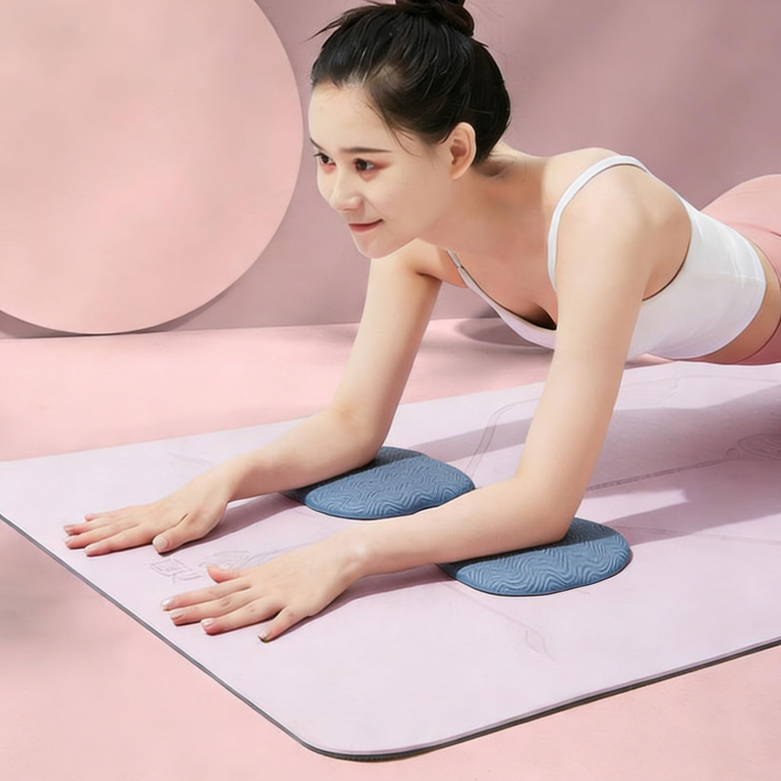 Tapis De Genou Pour Yoga Et Pilates - TPE 6mm Antidérapant 39x21cm - Léger Et Imperméable - Pour Abdos, Fitness, Voyage