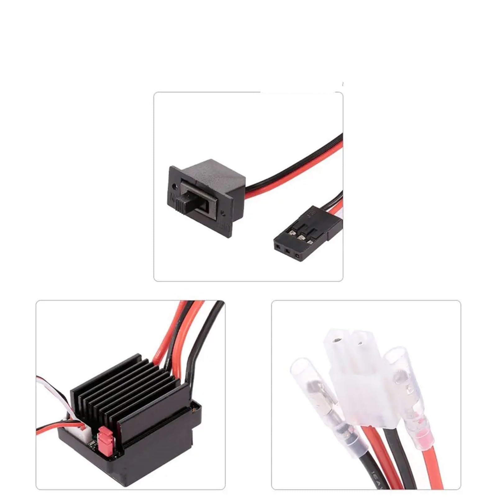 para 1/10 5V/2A BEC 320A 2-3S Impermeable Cepillado ESC Controlador Velocidad Eléctrica RC Coche Actualizaciones Piezas Modelo Accesorio Modificado RC Cepillado Esc