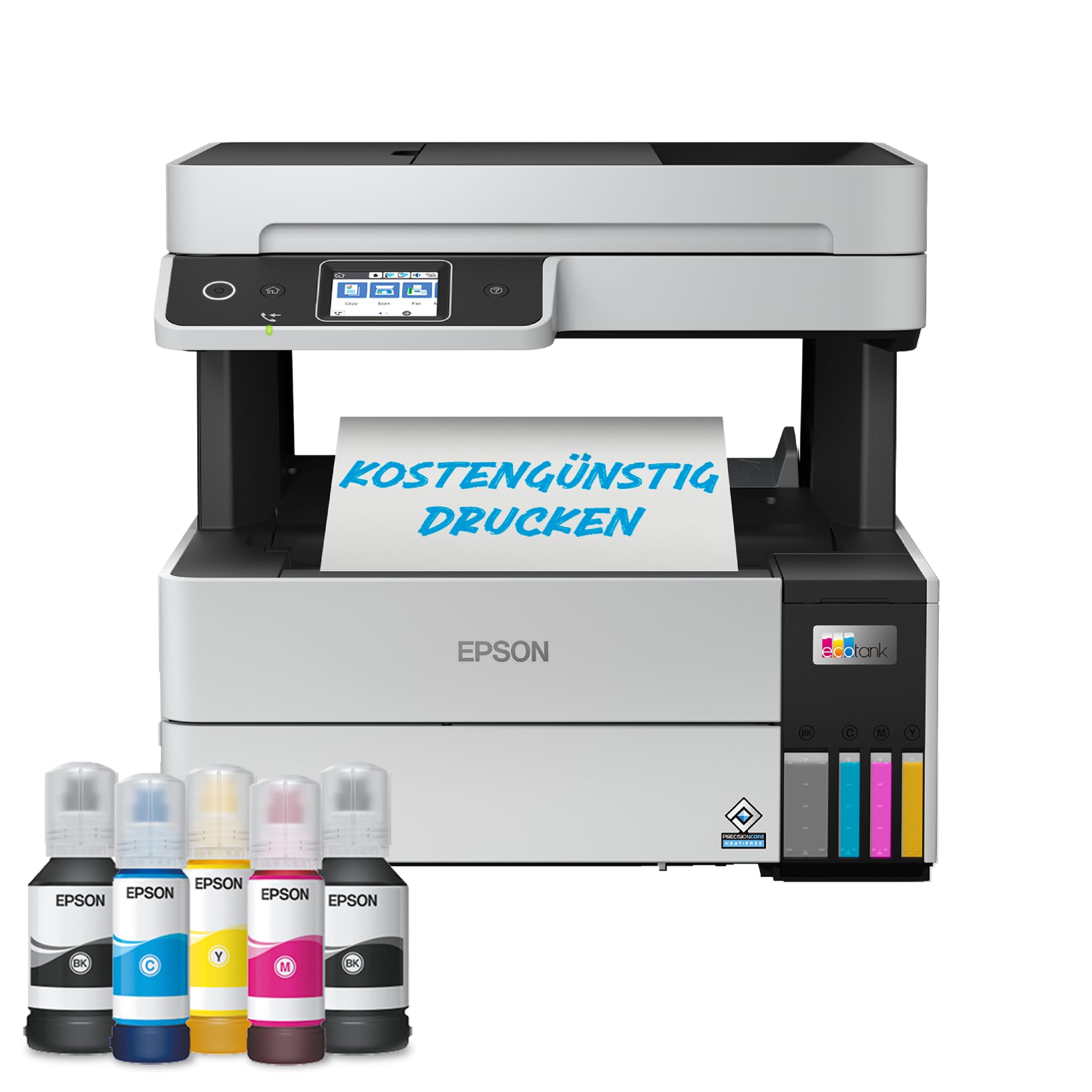 Epson EcoTank ET-5170 Tintentankdrucker | für kleine Büros & Unternehmen | WLAN & Ethernet | A4 | Drucken, Kopieren, Scannen, Faxen | Duplexdruck | 6.1 cm Touchscreen | ADF