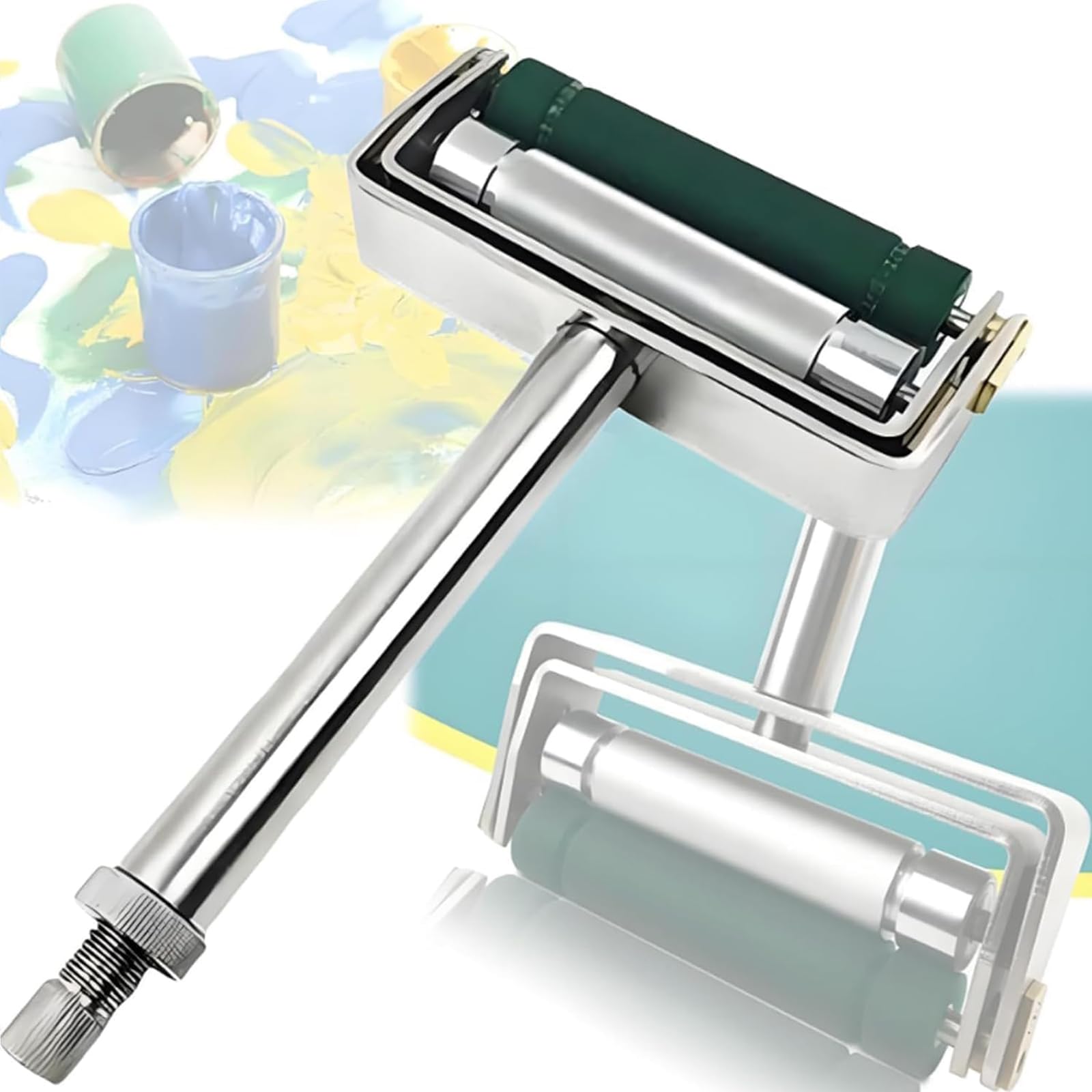 Hand Manual Ink Proofer for Anilox Roll Printing, 70mm Width, Includes Anilox Roll and Rubber Roller, Ideal for Gravure Flexographic Coating, 140 Lpi