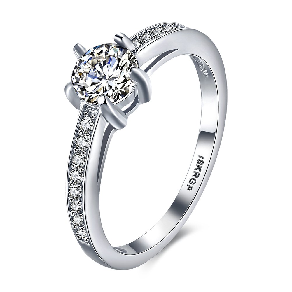 Via Mazzini Platinum Plated AAA Swiss Crystal Proposal Ring For Women (Ring0432) (B07572PSFL) Amazon Price History, Amazon Price Tracker