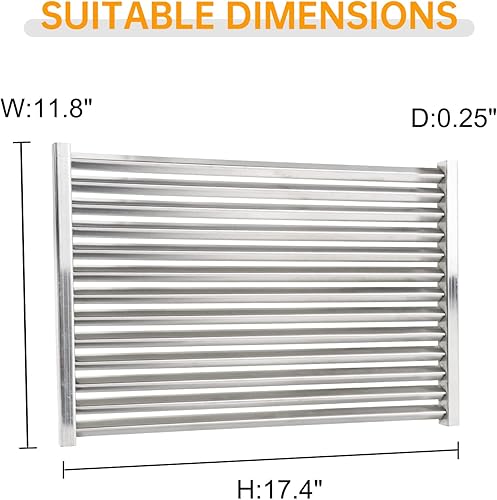 Miniatura 15 de Piezas de repuesto de rejillas de acero inoxidable de 19.5 pulgadas para Weber 7524 7528, Genesis 300 Series, Genesis E-310 E-330, juego de 2 17.4