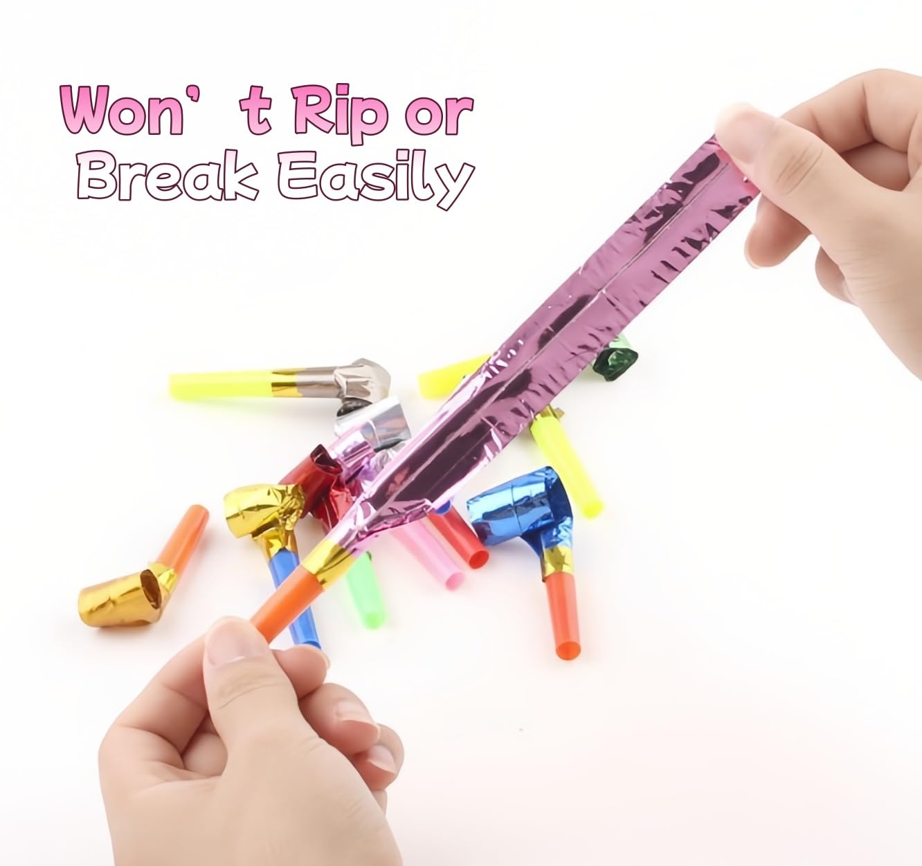 30-Pack Colorful Party Blowouts Noise Makers - Squawker Horns for Birthday, Wedding, New Year, Graduation - Fun Creative Toy Whistles with Automatic Roll-Out & Durable Material (Random Colors)