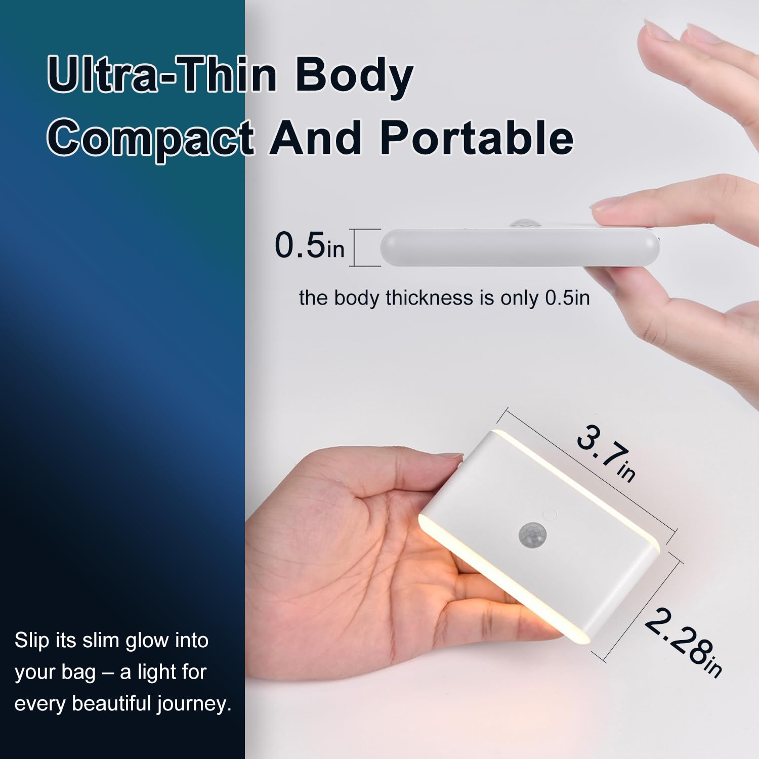 4-Pack Motion Sensor Night Light Cruise Approved Magnetic Rechargeable with USB RGB Color-Changing Modes LED Auto Nightlight for — view 3