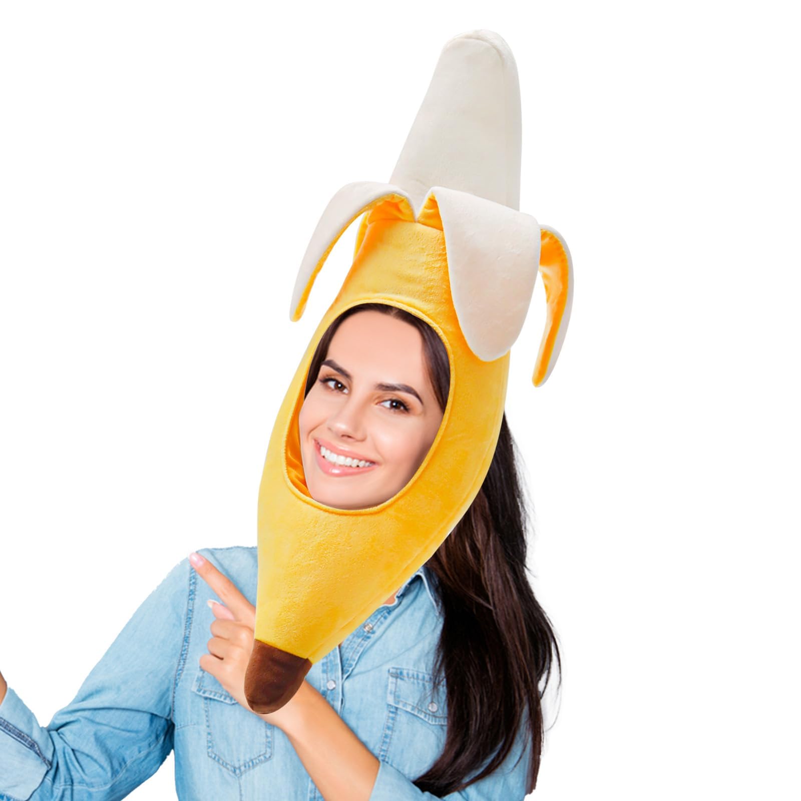 Funny Banana Hat Banana Costume Plush Fruit Costume Dress Up Cosplay Party Supplies