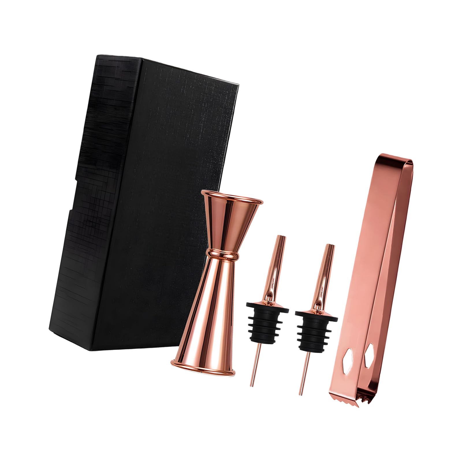 Tsophreniq Luxurious Cocktails Tool Gift Set with Sturdy Nonrust Steel Ice Tongs Measuring Cup and Drip Proof Spouts for Parties Home Pubs Tool with Ice Tongs