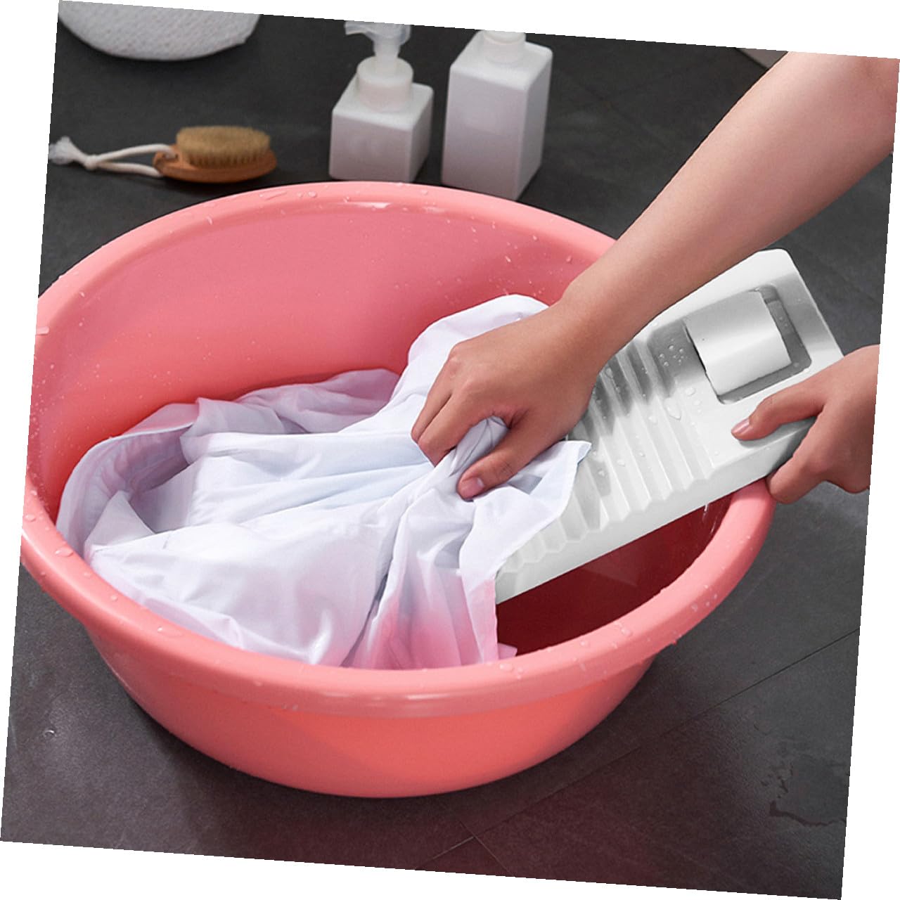 Tabla de Lavar sin Dañar la Ropa para Ropa de Plástico Abs Blanco, Resistente y Gruesa, Adecuada para Lavado Manual en Viajes y Camping