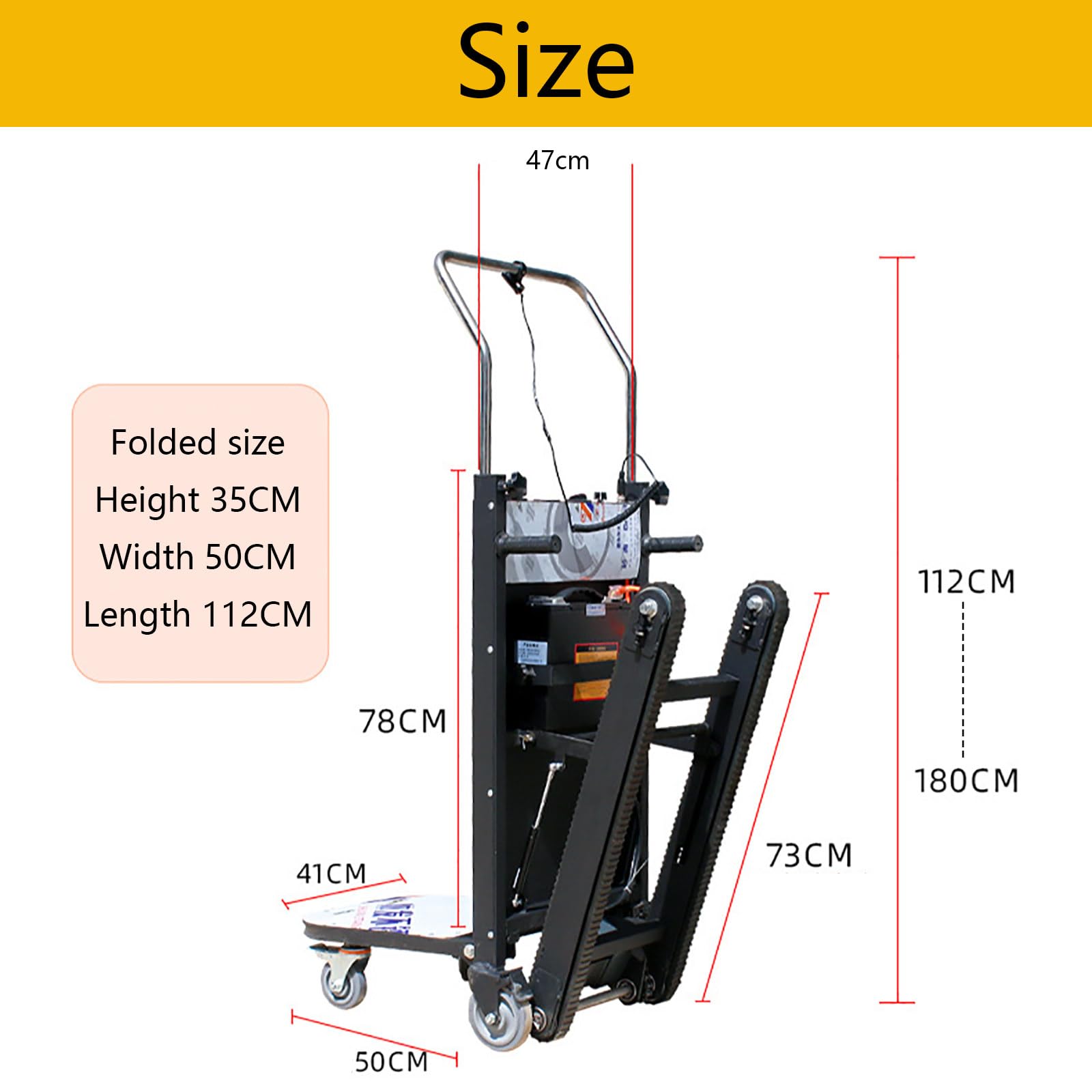 Carrello Elettrico per Salire Le Scale, Carrello Elettrico per Salire Le Scale da 2980 W, Carrello per Traslochi, capacità di 1100 libbre, Carrello per Salire Le Scale per impieghi Gravosi